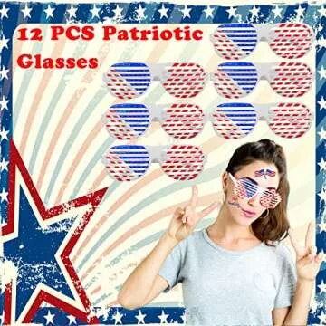 SunnyMemory 96PCS Patriotic Party Favors for 4th of July