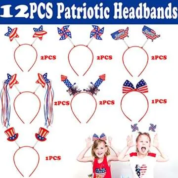 SunnyMemory 96PCS Patriotic Party Favors for 4th of July
