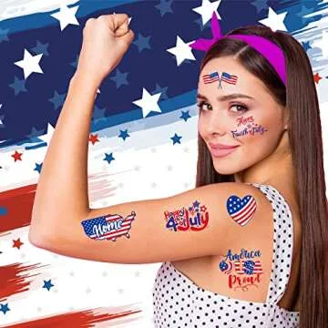 SunnyMemory 96PCS Patriotic Party Favors for 4th of July