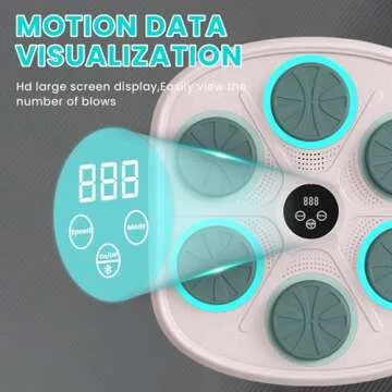 BOLUPO 2024 Upgrade Intelligent Music Boxing Machine, Electronic Boxing Trainer with Gloves, Music Workout Machine with Smart Display Screen Punching Machine for Adults. (Pink)