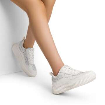 DREAM PAIRS Women Chunky Arch Comfortable Casual Platform Fashion Sneakers.,Size 7,Beige,SDFN2379W