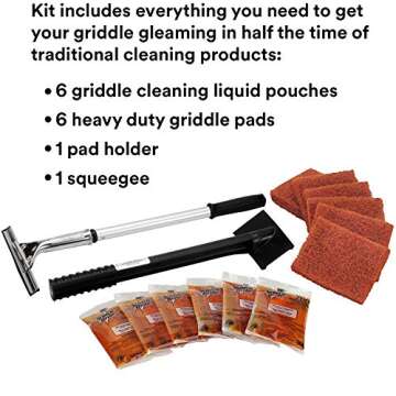 3M Scotch-Brite Griddle Cleaning, Quick Clean System, Heavy Duty, Cleans in 3-5 Minutes, For Baked O...