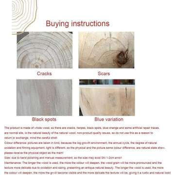 ELODEK Nordic Log Pier Sofa Side Table for Living Room