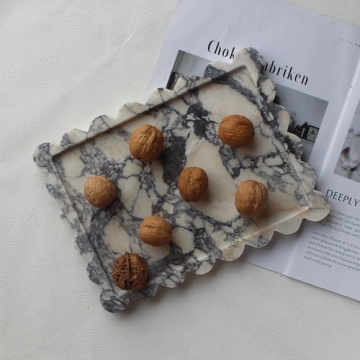 Elegant Calacatta Viola Marble Tray for Home Decor