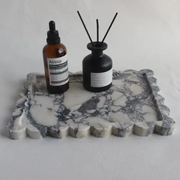 Elegant Calacatta Viola Marble Tray for Home Decor