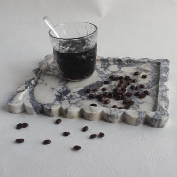 Elegant Calacatta Viola Marble Tray for Home Decor