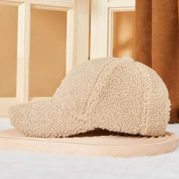 FASHIXD Women Winter Baseball Cap Lamb Wool Adjustable