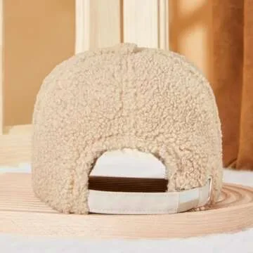 FASHIXD Women Winter Baseball Cap Lamb Wool Adjustable