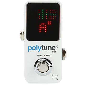TC Electronic POLYTUNE 3 MINI Tiny Polyphonic Tuner with Multiple Tuning Modes and Built-In BONAFIDE...