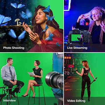 LimoStudio 9x15 Feet Green Chromakey Backdrop with Clamps