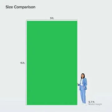 LimoStudio 9x15 Feet Green Chromakey Backdrop with Clamps