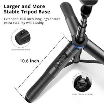 ATUMTEK 51" Selfie Stick Tripod with Bluetooth Remote