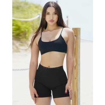 YEOREO Workout Scrunch Shorts Women V Back Gym Butt Lifting Liz High Waisted Seamless Shorts Black S