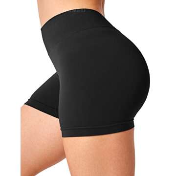 YEOREO Workout Scrunch Shorts Women V Back Gym Butt Lifting Liz High Waisted Seamless Shorts Black S