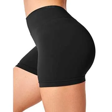 YEOREO Workout Scrunch Shorts Women V Back Gym Butt Lifting Liz High Waisted Seamless Shorts Black S