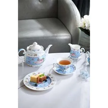 Elegant London Boutique Tea Cups and Saucers Set