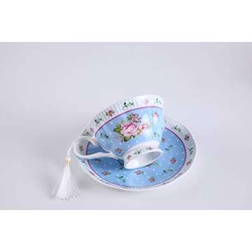 Elegant London Boutique Tea Cups and Saucers Set
