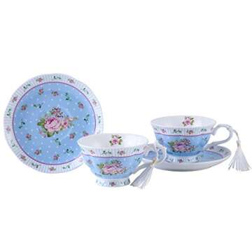 Elegant London Boutique Tea Cups and Saucers Set