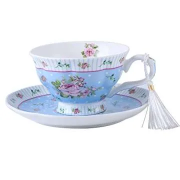 Elegant London Boutique Tea Cups and Saucers Set