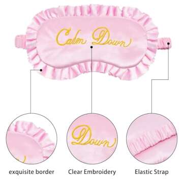 ASOHEK Pink Calm Down Singer Sleep Mask, Singer Merchandise Blindfold Eye Mask Travel Mask Halloween Party | Sleepover Party | Slumber Party | Pajama Party Supplies Eye Mask for Women