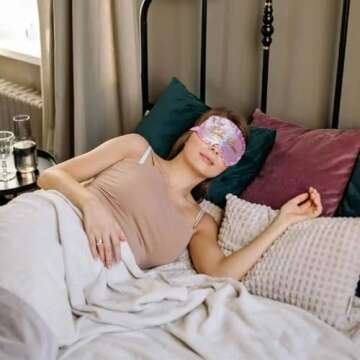 ASOHEK Pink Calm Down Singer Sleep Mask, Singer Merchandise Blindfold Eye Mask Travel Mask Halloween Party | Sleepover Party | Slumber Party | Pajama Party Supplies Eye Mask for Women