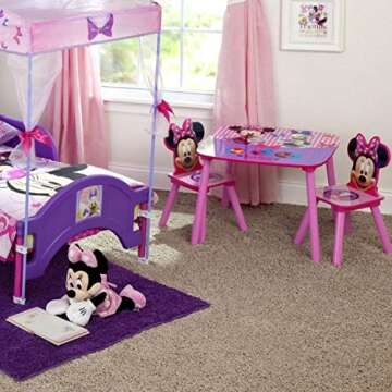 Delta Children (2 Included), Disney Minnie Mouse Kids Chair Table, 3-Piece Set, Multicolor