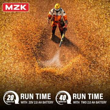 MZK Cordless Leaf Blower,20V Battery Powered Leaf Blower for Lawn Care, Electric Lightweight Mini Leaf Blower(Battery & Charger Included)