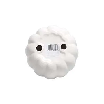 Pearhead White Ceramic Pumpkin, Home Fall Décor, Modern Holiday Home Decor, Trendy Halloween Decorations, White