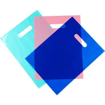 9x12 Glossy Merchandise , Retail Shopping Bags with Handle, Gift Bags, Best Colors-Royal Blue, Pink and Teal. Small Size. Environmentally Responsible 100% Recyclable,150 Pack. Mr.Lordbag