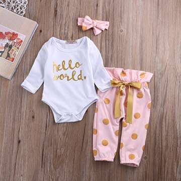 Infant Newborn Baby Girls Clothes Fall/Winter Outfits with Headband