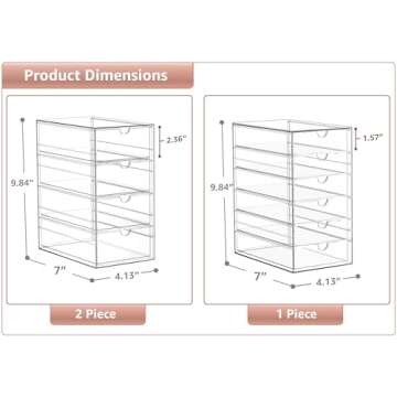 Sorbus Makeup Organizer With 14 Drawers, Acrylic Drawer Organizer for Makeup, Office Organization an...