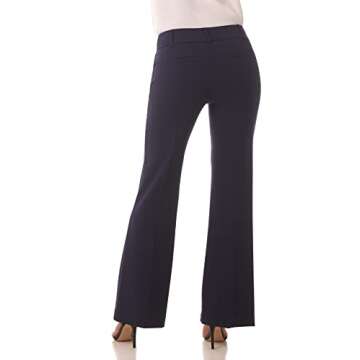 Rekucci Women's Secret Figure Pull-On Stretchy Wide Leg Dress Pant in Regular/Petite/Tall Fit (10, Navy)