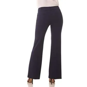 Rekucci Women's Secret Figure Pull-On Stretchy Wide Leg Dress Pant in Regular/Petite/Tall Fit (10, Navy)