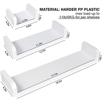 ELUCHANG Floating Shelves - Waterproof & Easy to Install