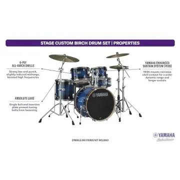 Yamaha Stage Custom Birch Drum Set with 20" Kick in Blue