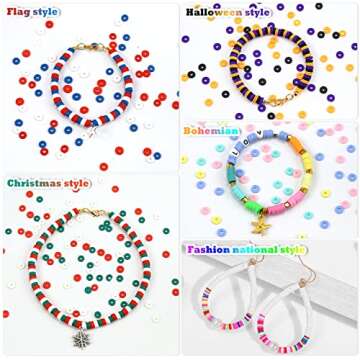Zoyomax Bracelet Beads Kit,4880 Pcs Clay Beads for Bracelet Making,6mm 20 Colors Flat Round Polymery Heishi Beads, Letter Beads and Elastic Strings for DIY Bracelets Necklace Jewelry Making