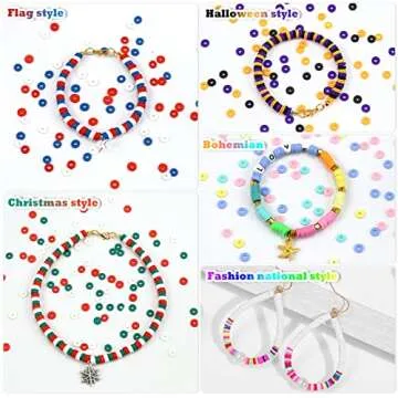 Zoyomax Bracelet Beads Kit,4880 Pcs Clay Beads for Bracelet Making,6mm 20 Colors Flat Round Polymery Heishi Beads, Letter Beads and Elastic Strings for DIY Bracelets Necklace Jewelry Making