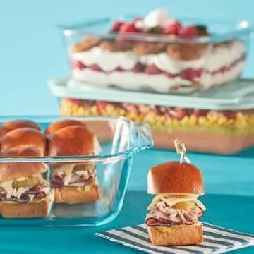 Pyrex Basics Clear Oblong Glass Baking Dishes, 2 Piece Value Set - 3qt & 2qt - Original Genuine Pyre...