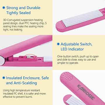 Mini Bag Sealer Machine Heat Sealer Kitchen Tool, Handheld Sealer Clip for Food Snack Storage, Sealing Machine for Color Street Nail Strips, Chip Bags, Mylar Bag, Plastic Bags, Crackers Bags -Pink