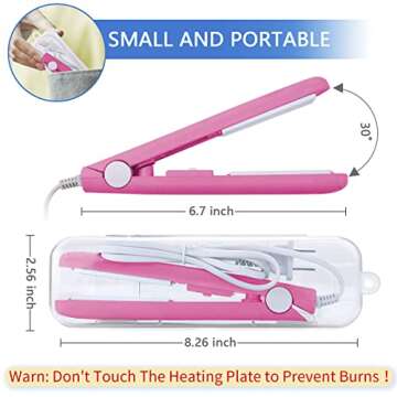 Mini Bag Sealer Machine Heat Sealer Kitchen Tool, Handheld Sealer Clip for Food Snack Storage, Sealing Machine for Color Street Nail Strips, Chip Bags, Mylar Bag, Plastic Bags, Crackers Bags -Pink