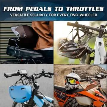 BigPantha Motorcycle Helmet Lock & Security Cable - Black Carabiner Combination Lock Secures Your Helmet, Jacket, Gloves, or Bag - Helmet Lock with Free Carry Pouch & a Small Flashlight