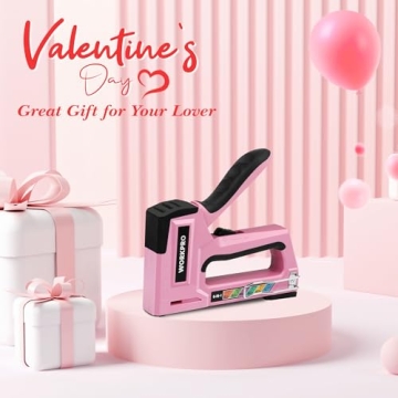 WORKPRO 6-in-1 Pink Staple Gun for DIY Projects