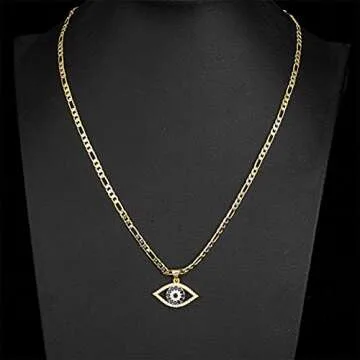Kelistom Evil Eye Necklace | 18K Gold Plated Elegance