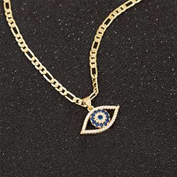 Kelistom Evil Eye Necklace | 18K Gold Plated Elegance