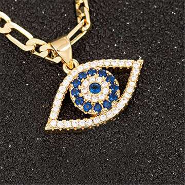 Kelistom Evil Eye Necklace | 18K Gold Plated Elegance