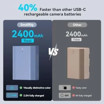 SMALLRIG NP-FZ100 Battery 2400mAh Fast Charge for Sony Cameras