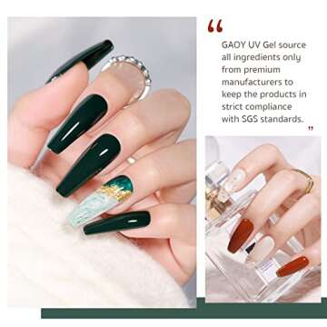 GAOY 23 Pcs Gel Nail Polish Set, Fall Brown Red Green Glitter Colors, UV Light Cure Gel Nail Kit with Glossy & Matte Top Coat and Base Coat for Salon and DIY Manicure at Home