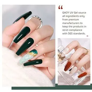 GAOY 23 Pcs Gel Nail Polish Set, Fall Brown Red Green Glitter Colors, UV Light Cure Gel Nail Kit with Glossy & Matte Top Coat and Base Coat for Salon and DIY Manicure at Home