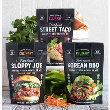 Urban Accents Korean BBQ Plant Based Meatless Mix – Gluten Free Plant Based Protein & Korean Seasoning Blend, 3-pack