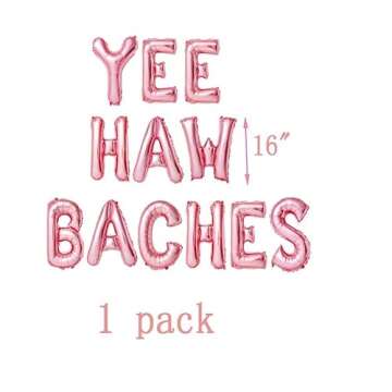 Rose Gold Yee Haw Baches Balloons Banner for Bachelorette Decoration